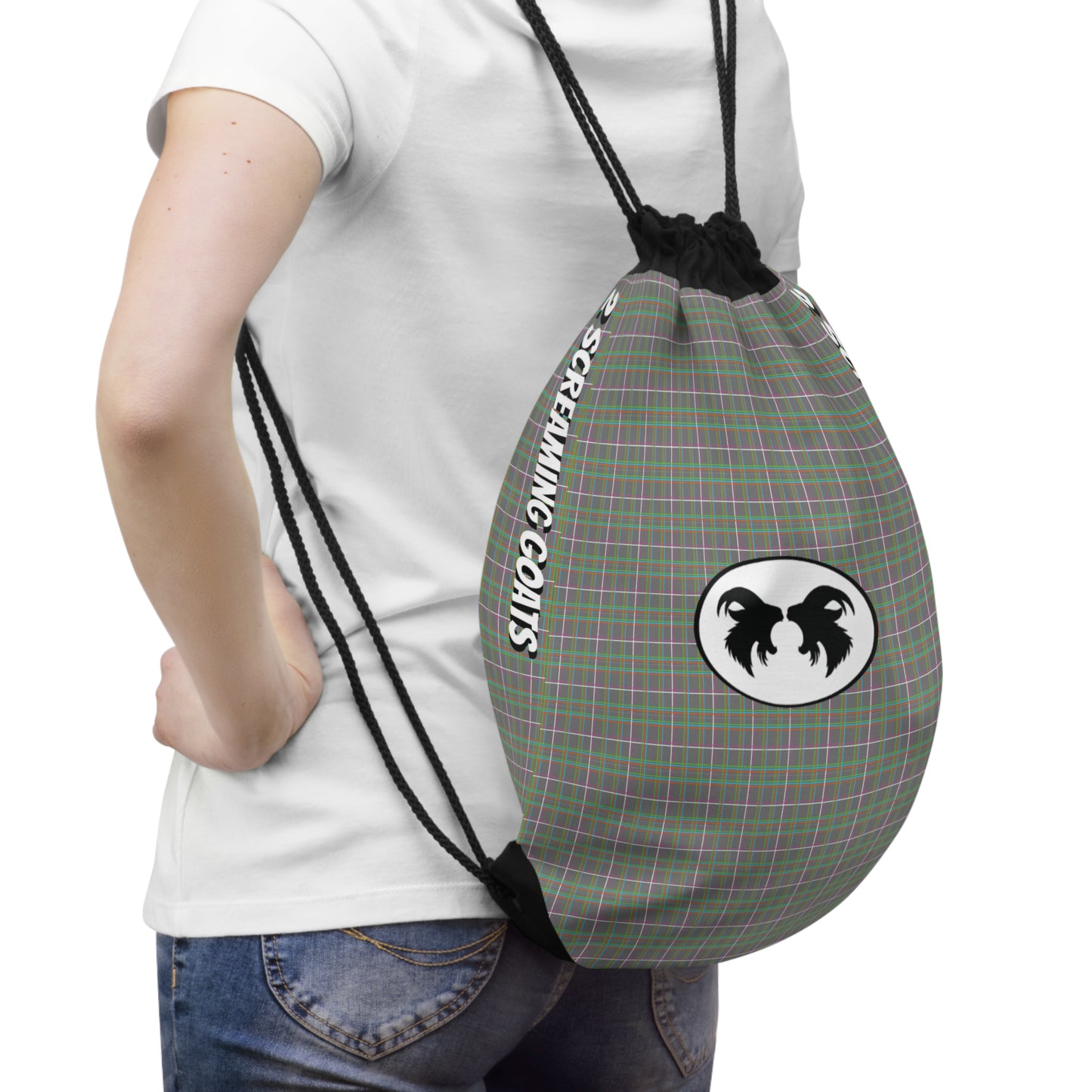 NEO-PLAID Drawstring Bag